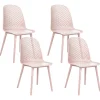 Esszimmerstuhl Kunststoff Pastellrosa 4Er Set Emory