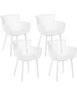 Esszimmerstuhl Kunststoff Weis 4Er Set Pesaro