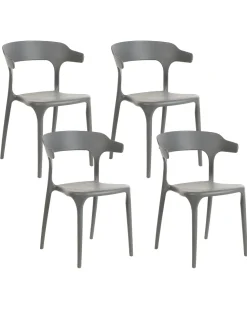 Esszimmerstuhl Kunststoff Grau 4Er Set Gubbio
