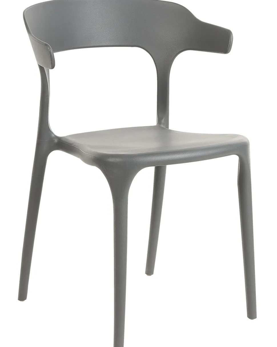 Esszimmerstuhl Kunststoff Grau 4Er Set Gubbio