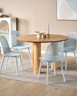 Esszimmerstuhl Kunststoff Hellblau 4Er Set Emory