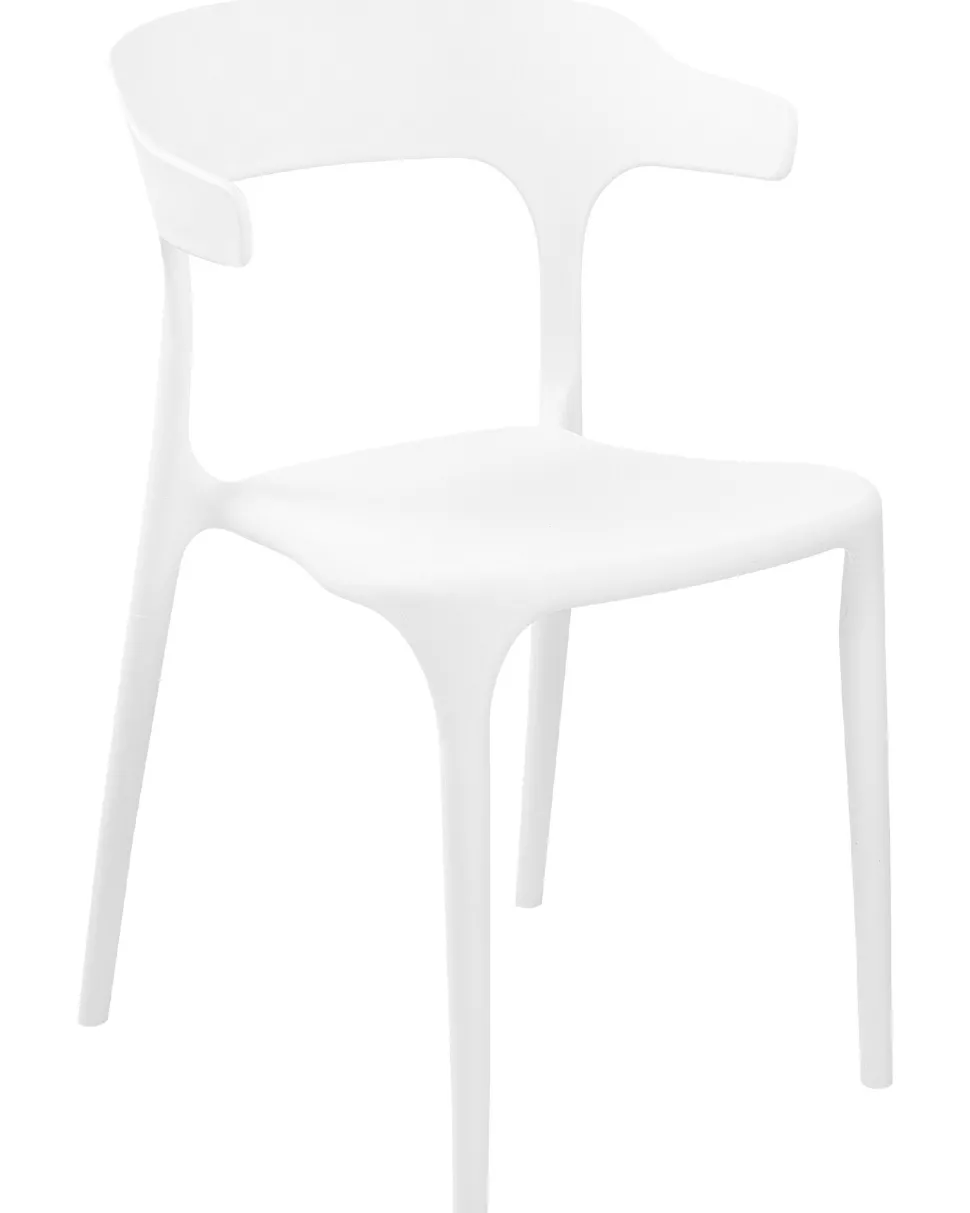 Esszimmerstuhl Kunststoff Weis 8Er Set Gubbio