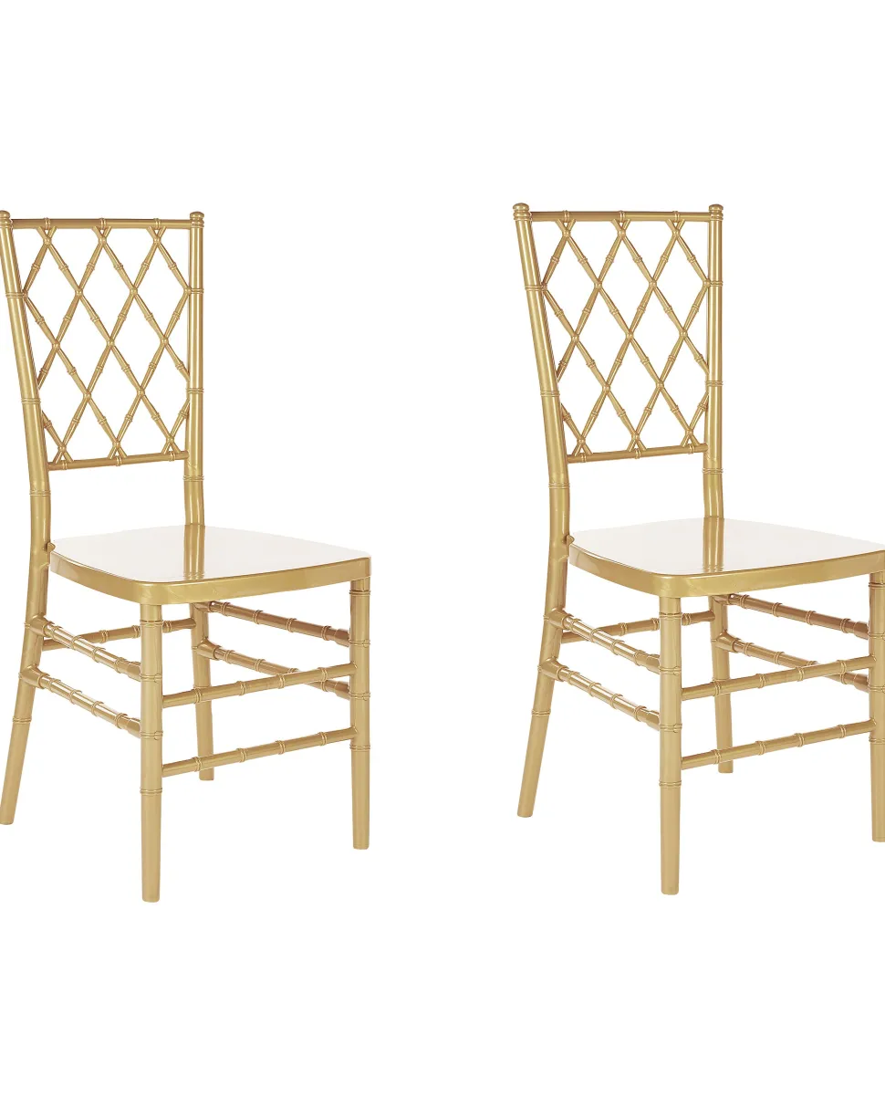 Esszimmerstuhl Kunststoff Gold Glanzend 2Er Set Clarion