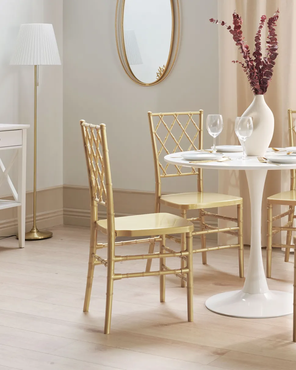 Esszimmerstuhl Kunststoff Gold Glanzend 2Er Set Clarion