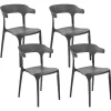 Esszimmerstuhl Kunststoff Schwarz 4Er Set Gubbio