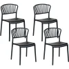 Esszimmerstuhl Kunststoff Schwarz 4Er Set Gela