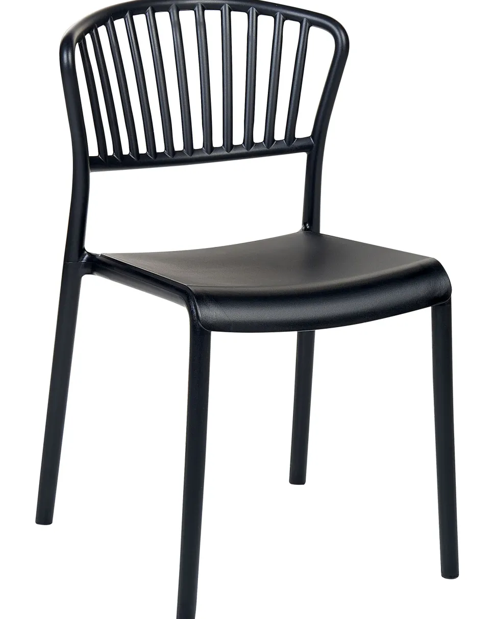 Esszimmerstuhl Kunststoff Schwarz 4Er Set Gela