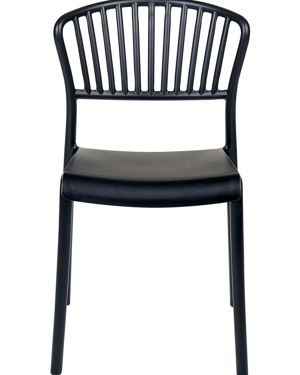 Esszimmerstuhl Kunststoff Schwarz 4Er Set Gela
