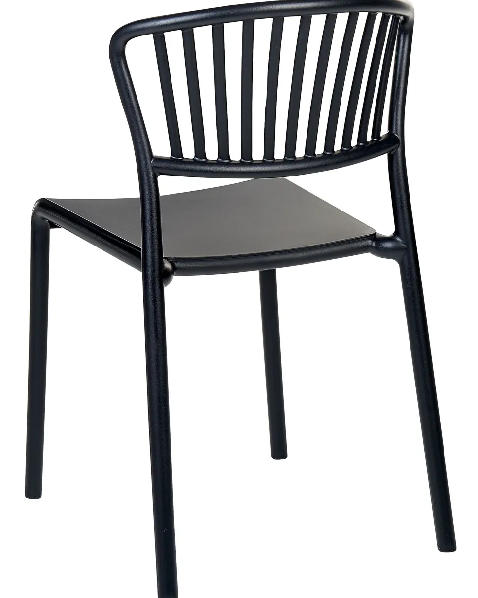 Esszimmerstuhl Kunststoff Schwarz 4Er Set Gela
