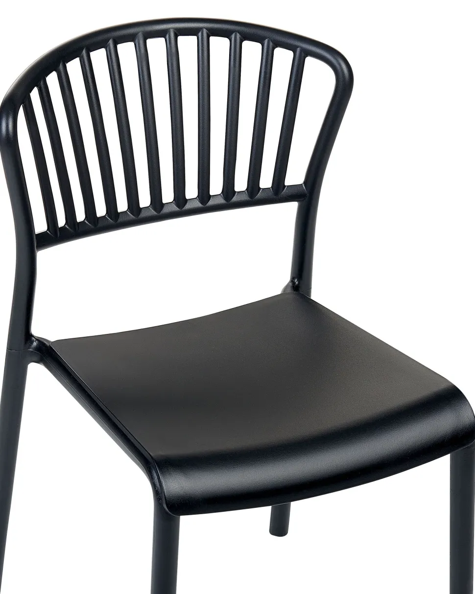 Esszimmerstuhl Kunststoff Schwarz 4Er Set Gela