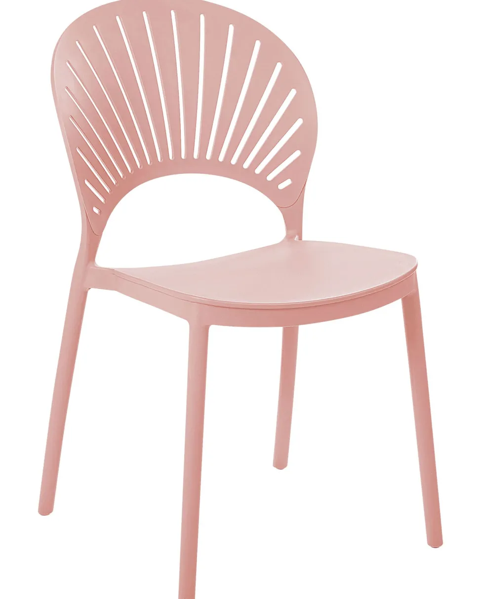 Esszimmerstuhl Kunststoff Rosa 4Er Set Ostia
