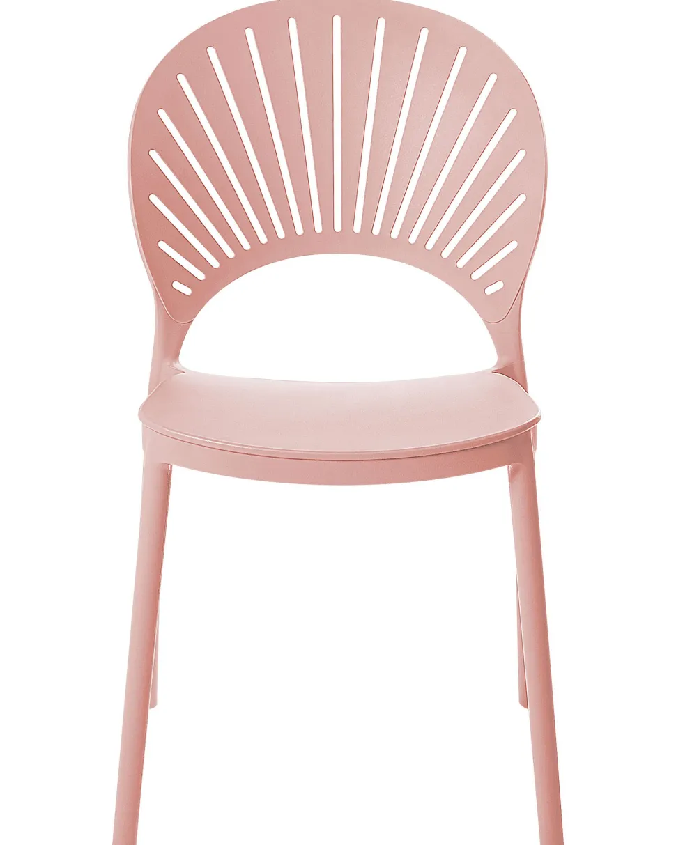 Esszimmerstuhl Kunststoff Rosa 4Er Set Ostia