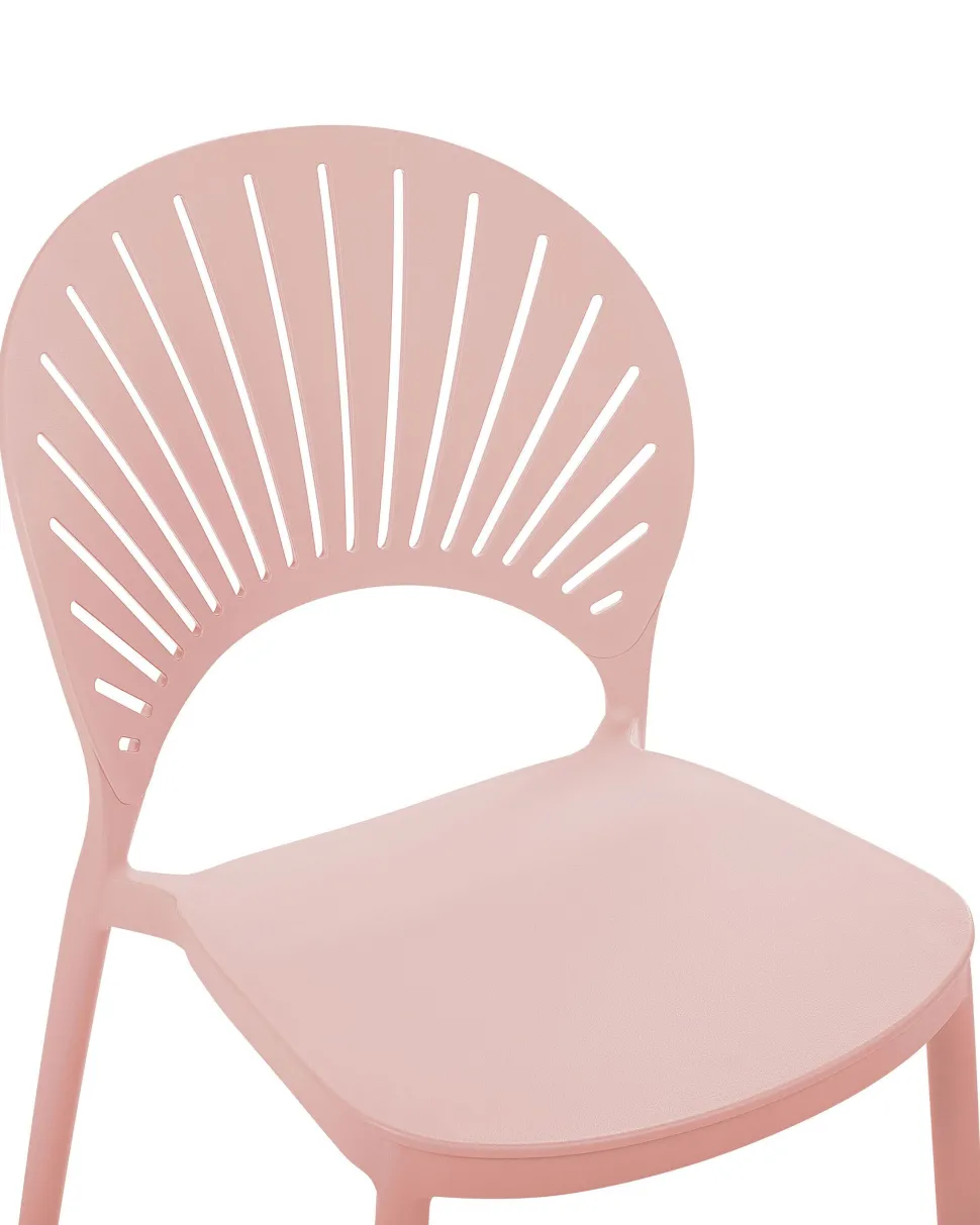 Esszimmerstuhl Kunststoff Rosa 4Er Set Ostia