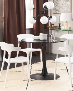 Esszimmerstuhl Kunststoff Weis 4Er Set Gubbio