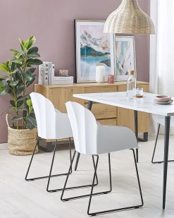Esszimmerstuhl Kunststoff Weis 2Er Set Sylva