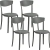 Esszimmerstuhl Kunststoff Dunkelgrau 4Er Set Vieste