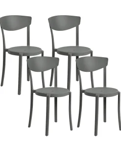 Esszimmerstuhl Kunststoff Dunkelgrau 4Er Set Vieste