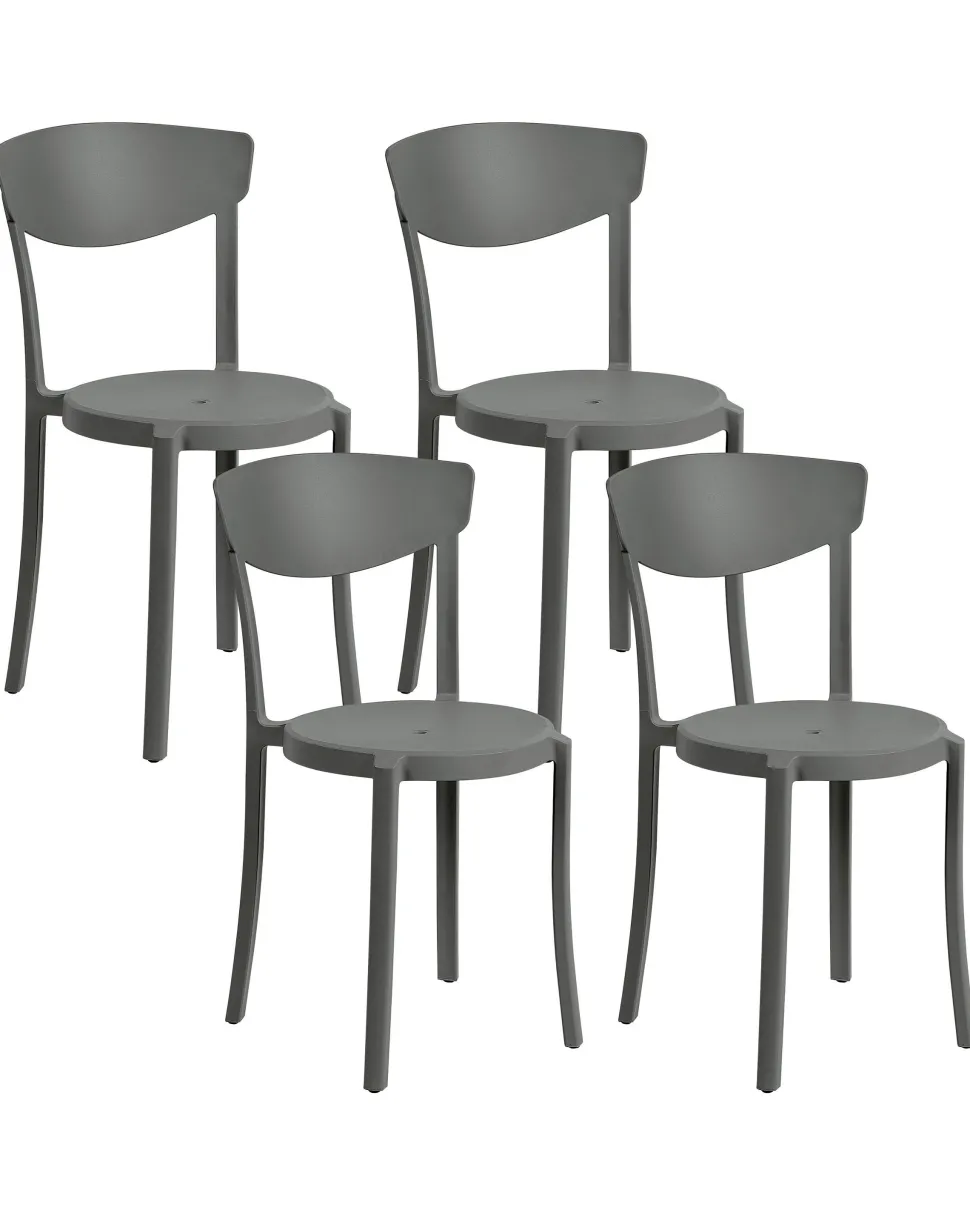 Esszimmerstuhl Kunststoff Dunkelgrau 4Er Set Vieste
