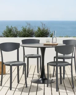 Esszimmerstuhl Kunststoff Dunkelgrau 4Er Set Vieste