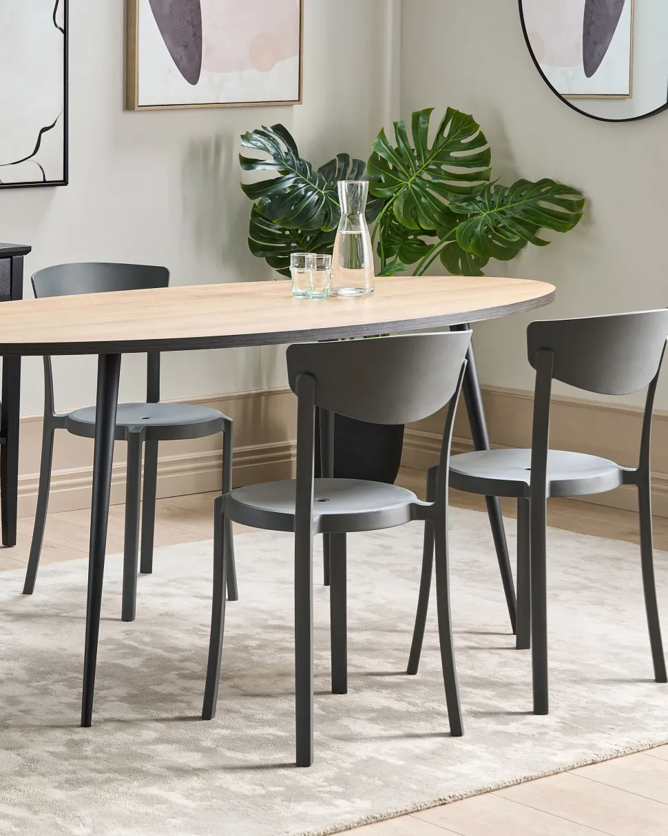 Esszimmerstuhl Kunststoff Dunkelgrau 4Er Set Vieste