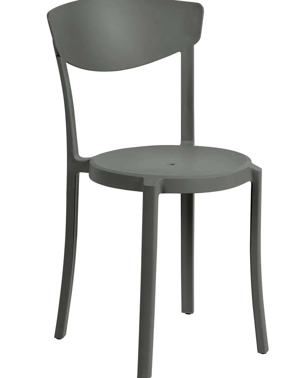 Esszimmerstuhl Kunststoff Dunkelgrau 4Er Set Vieste