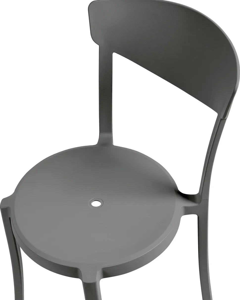Esszimmerstuhl Kunststoff Dunkelgrau 4Er Set Vieste