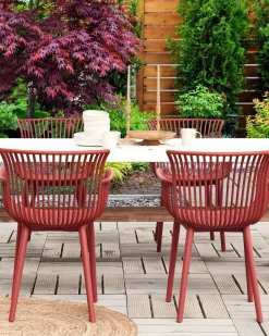 Esszimmerstuhl Kunststoff Rot 4Er Set Pesaro