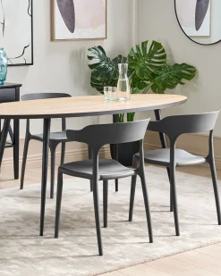 Esszimmerstuhl Kunststoff Dunkelgrau 4Er Set Gubbio