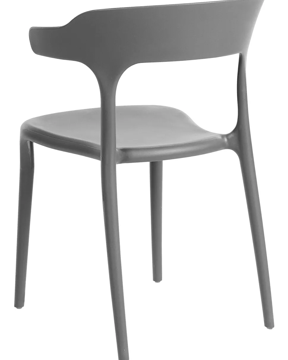 Esszimmerstuhl Kunststoff Dunkelgrau 4Er Set Gubbio