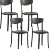 Esszimmerstuhl Kunststoff Schwarz 4Er Set Vieste