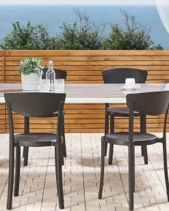 Esszimmerstuhl Kunststoff Schwarz 4Er Set Vieste