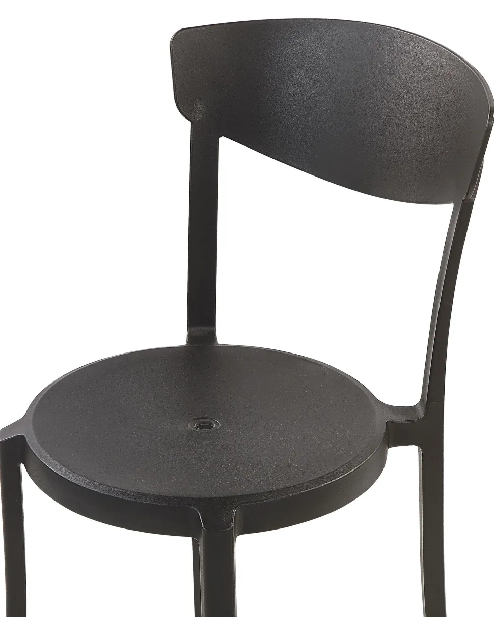 Esszimmerstuhl Kunststoff Schwarz 4Er Set Vieste