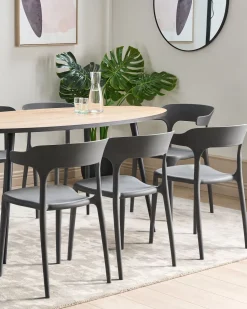 Esszimmerstuhl Kunststoff Dunkelgrau 8Er Set Gubbio