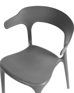 Esszimmerstuhl Kunststoff Dunkelgrau 8Er Set Gubbio