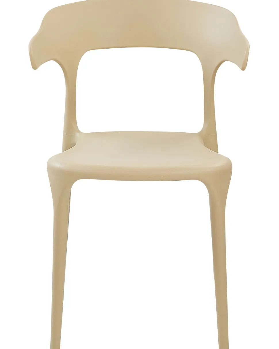 Esszimmerstuhl Kunststoff Sandbeige 4Er Set Gubbio