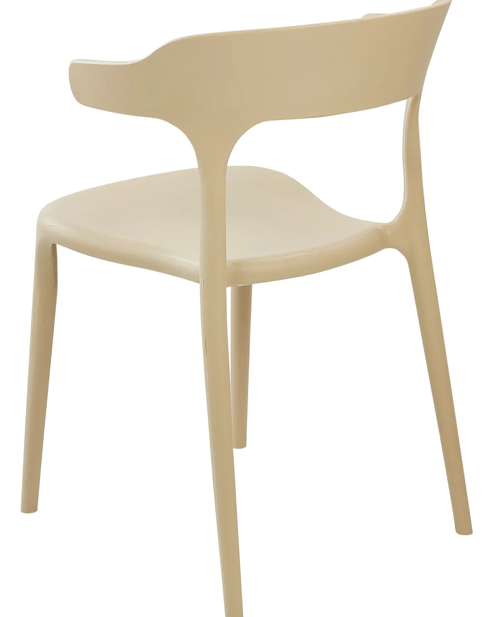 Esszimmerstuhl Kunststoff Sandbeige 4Er Set Gubbio
