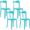 Esszimmerstuhl Kunststoff Blau 4Er Set Camogli