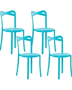 Esszimmerstuhl Kunststoff Blau 4Er Set Camogli