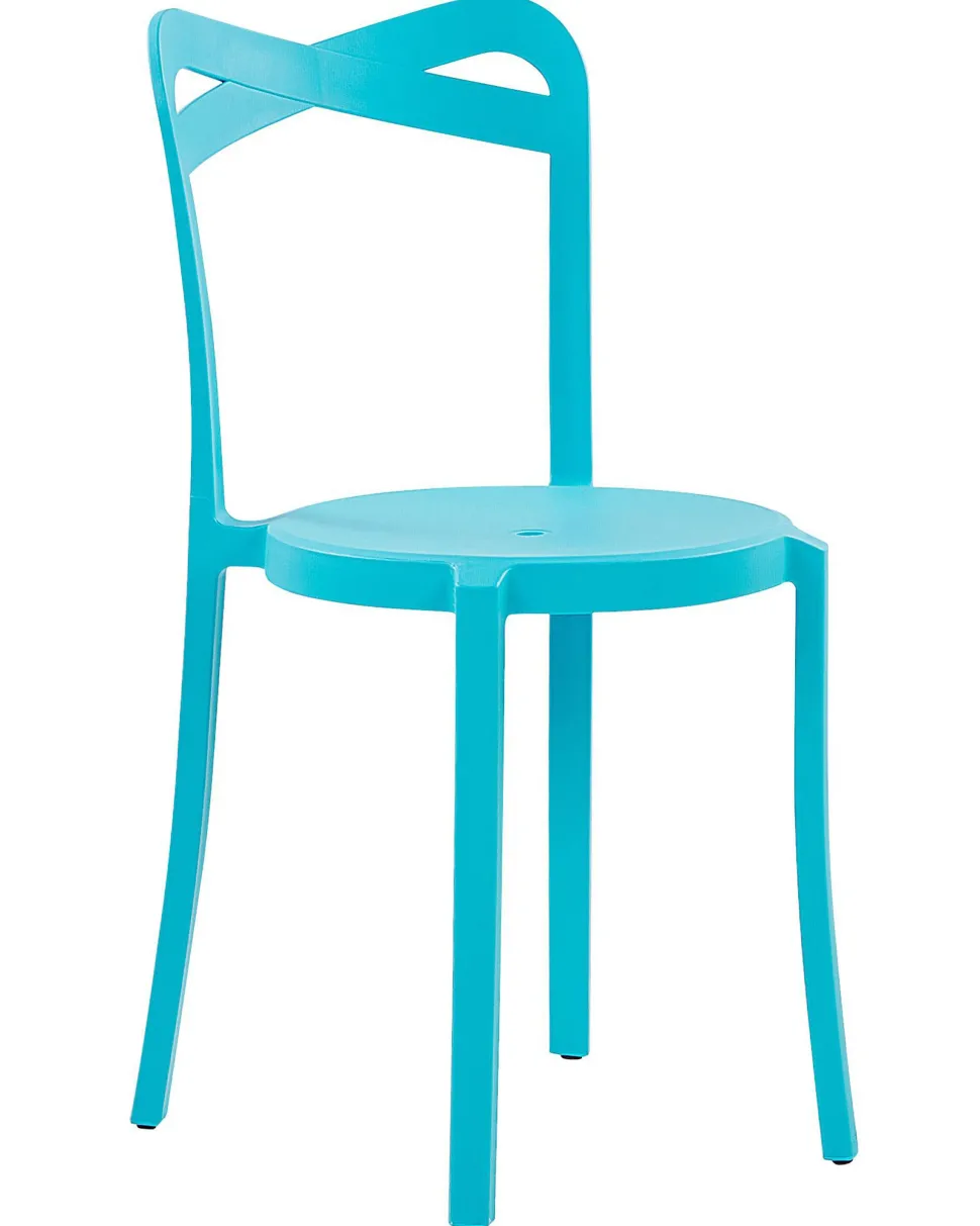 Esszimmerstuhl Kunststoff Blau 4Er Set Camogli