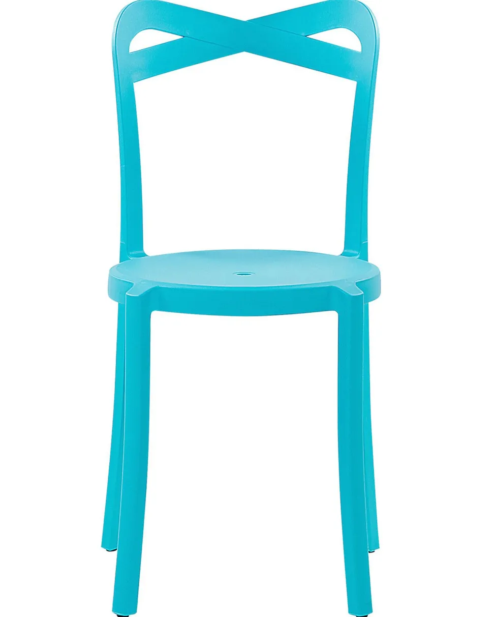 Esszimmerstuhl Kunststoff Blau 4Er Set Camogli
