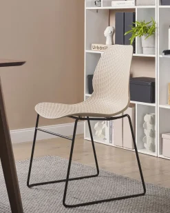 Esszimmerstuhl Kunststoff Beige / Schwarz 4Er Set Panora