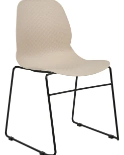 Esszimmerstuhl Kunststoff Beige / Schwarz 4Er Set Panora