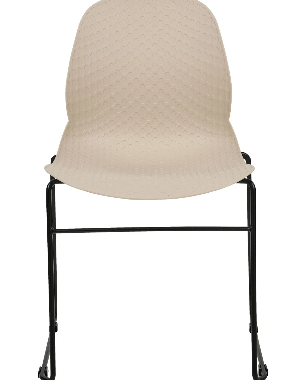 Esszimmerstuhl Kunststoff Beige / Schwarz 4Er Set Panora