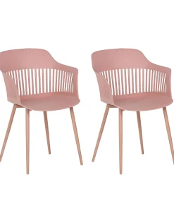 Esszimmerstuhl Kunststoff Rosa 2Er Set Bereca