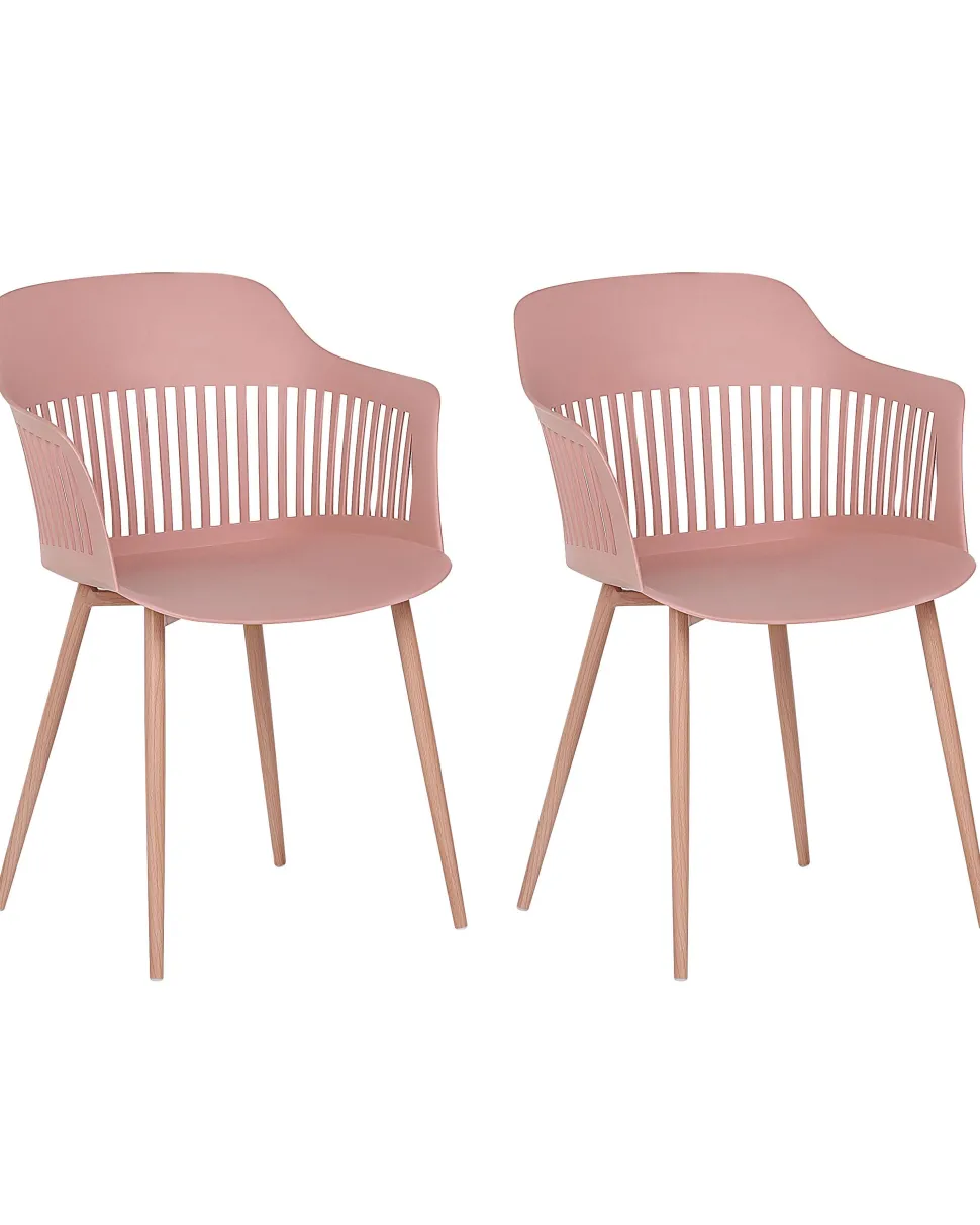 Esszimmerstuhl Kunststoff Rosa 2Er Set Bereca