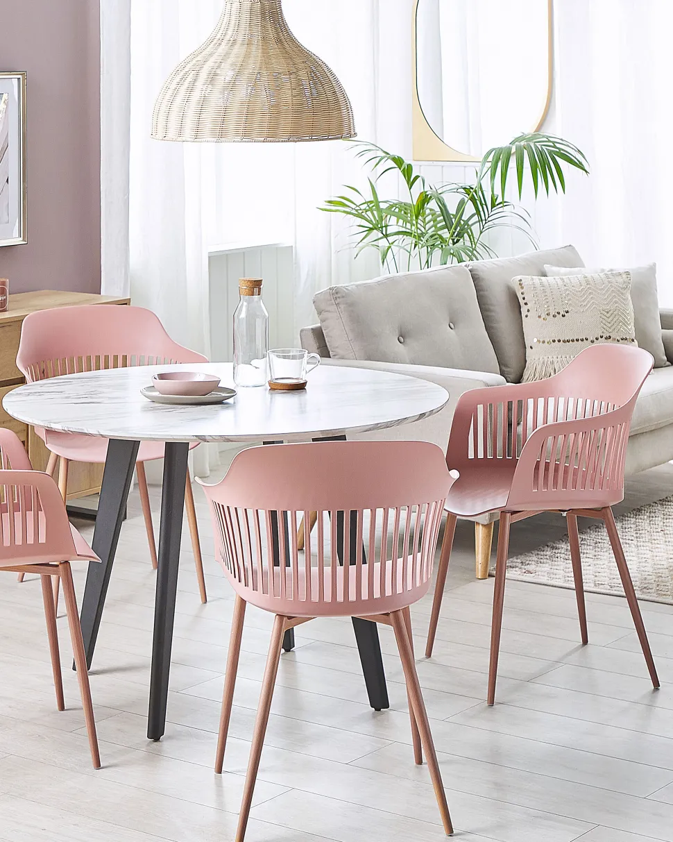 Esszimmerstuhl Kunststoff Rosa 2Er Set Bereca
