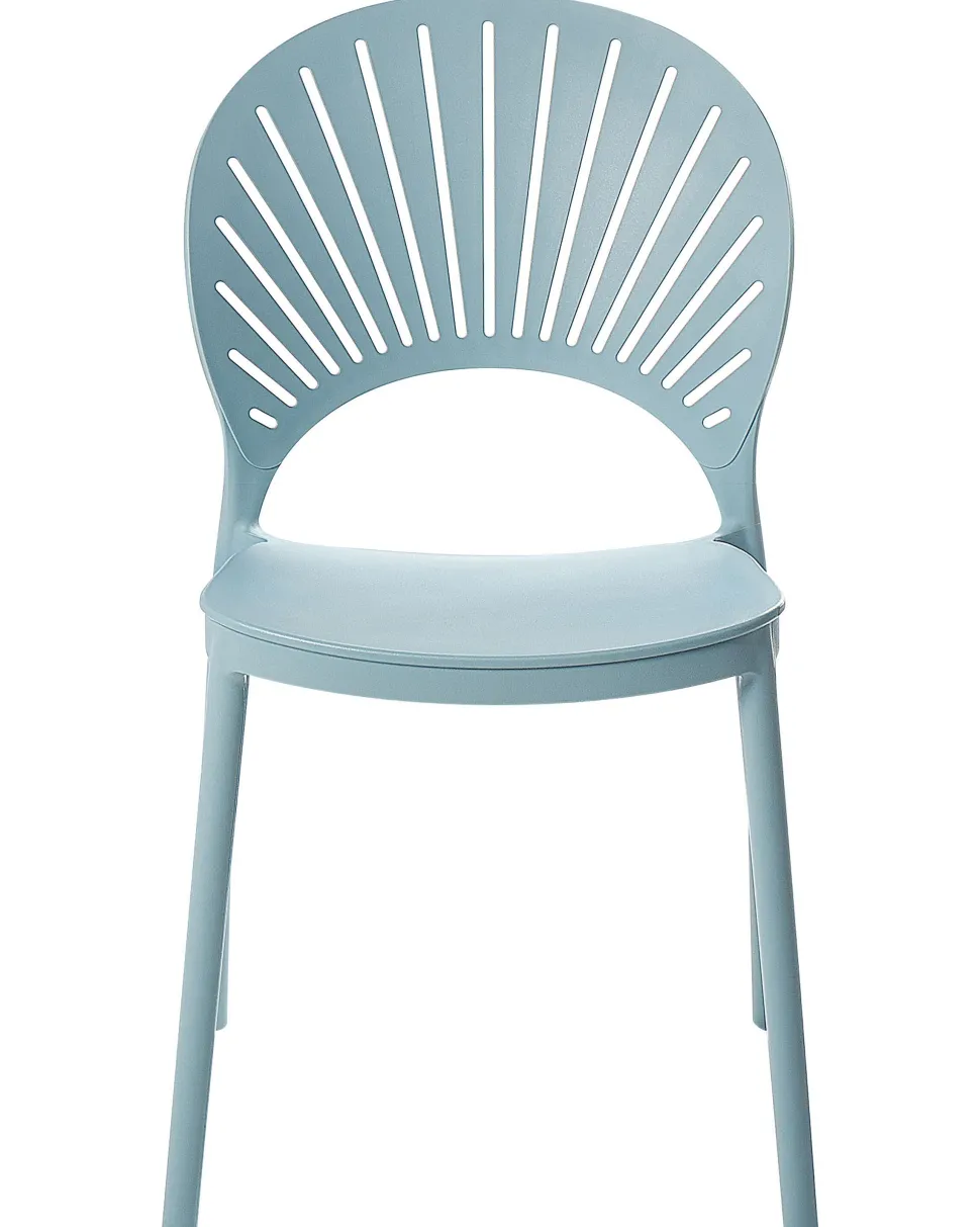 Esszimmerstuhl Kunststoff Blau 4Er Set Ostia