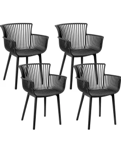 Esszimmerstuhl Kunststoff Schwarz 4Er Set Pesaro