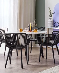 Esszimmerstuhl Kunststoff Schwarz 4Er Set Pesaro
