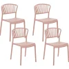 Esszimmerstuhl Kunststoff Rosa 4Er Set Gela